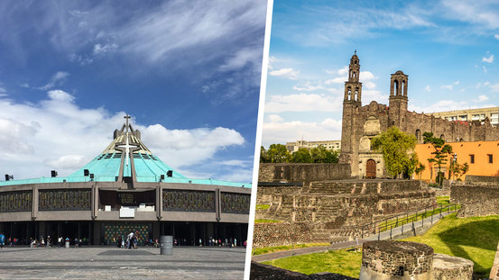 Basilica  de  Guadalupe and  Plaza  of  The  Three  Cultures  and  the  Museum  of  Anthropology